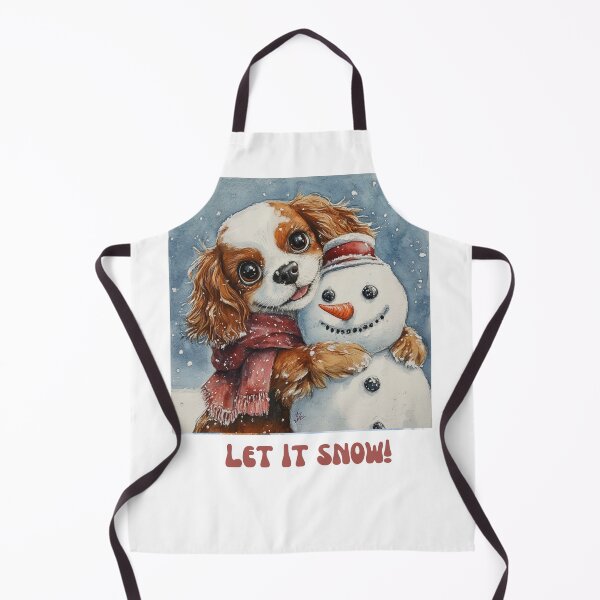 Item preview, Cavalier King Charles dog playing with snowman let it snow designed and sold by M1234s.