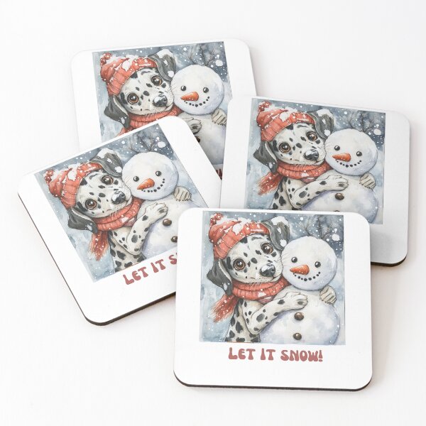 Item preview, Dalmatian dog playing with snowman let it snow designed and sold by M1234s.