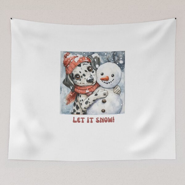 Item preview, Dalmatian dog playing with snowman let it snow designed and sold by M1234s.