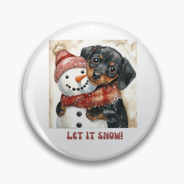 Item preview, Dachshund dog playing with snowman let it snow designed and sold by M1234s.
