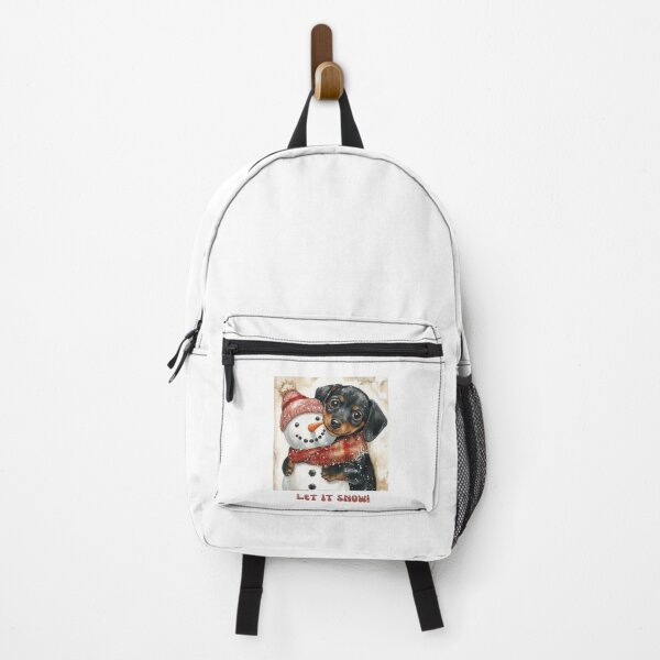 Item preview, Dachshund dog playing with snowman let it snow designed and sold by M1234s.