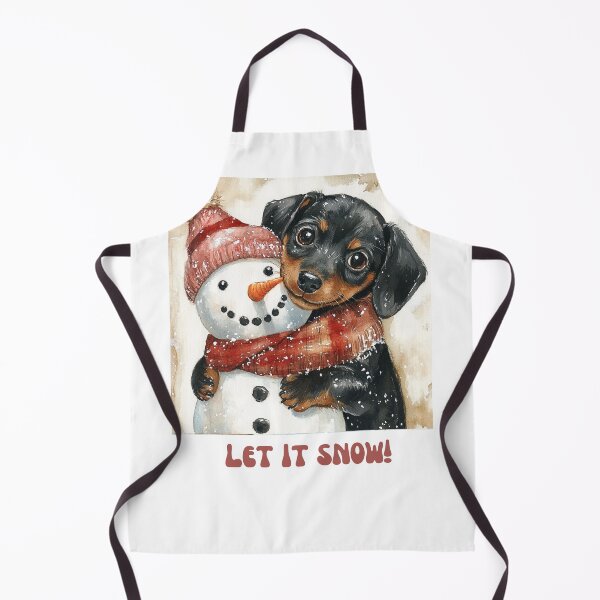 Item preview, Dachshund dog playing with snowman let it snow designed and sold by M1234s.