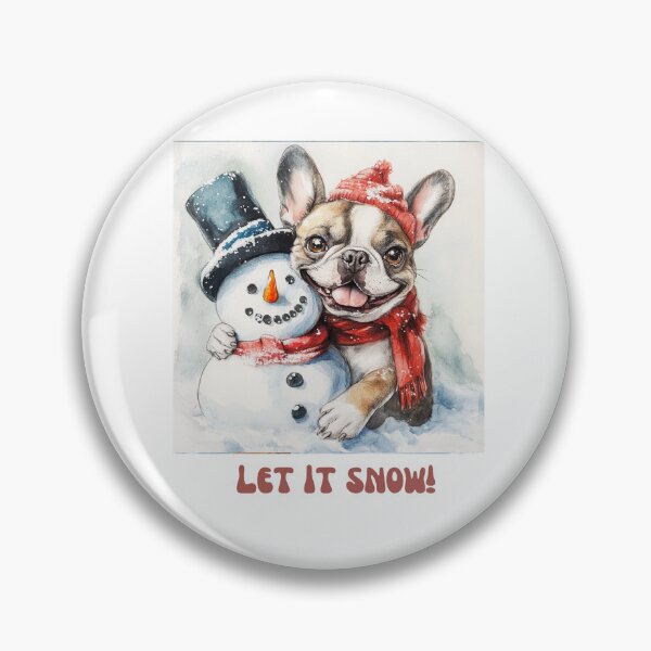 Item preview, French bulldog playing with snowman let it snow designed and sold by M1234s.