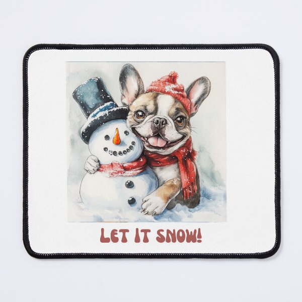 Item preview, French bulldog playing with snowman let it snow designed and sold by M1234s.