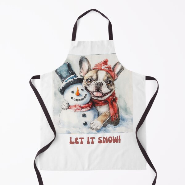 Item preview, French bulldog playing with snowman let it snow designed and sold by M1234s.