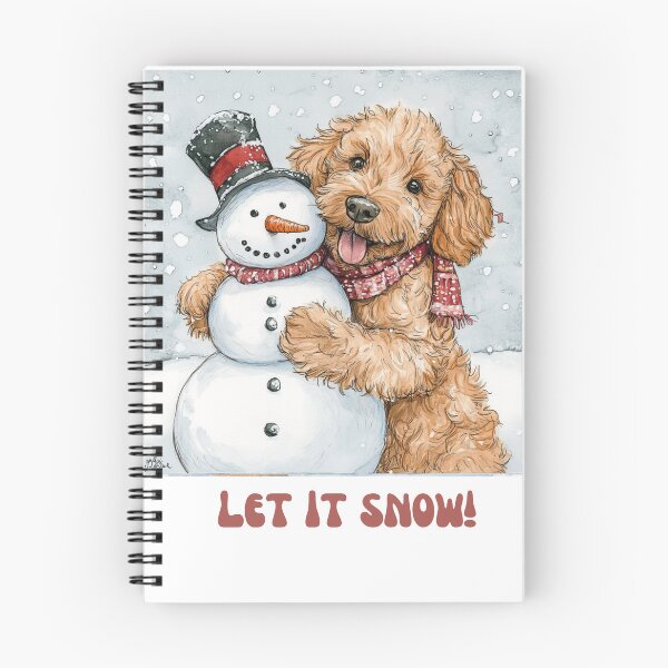 Item preview, Goldendoodle dog playing with snowman let it snow designed and sold by M1234s.