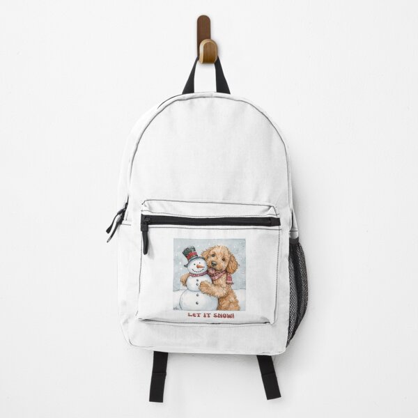 Item preview, Goldendoodle dog playing with snowman let it snow designed and sold by M1234s.