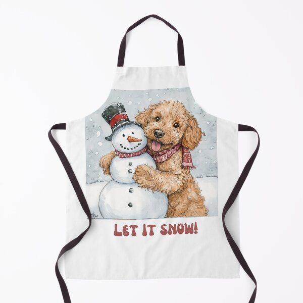 Item preview, Goldendoodle dog playing with snowman let it snow designed and sold by M1234s.