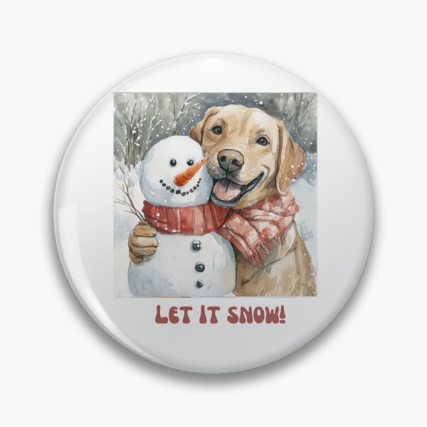 Item preview, Labrador dog playing with snowman let it snow designed and sold by M1234s.