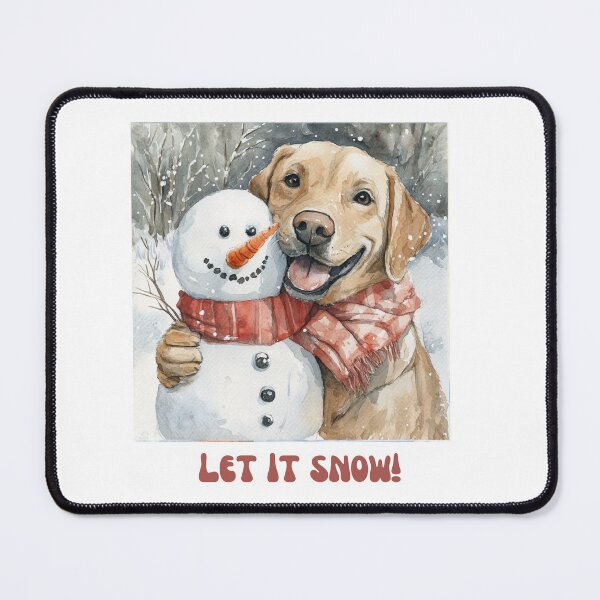 Item preview, Labrador dog playing with snowman let it snow designed and sold by M1234s.