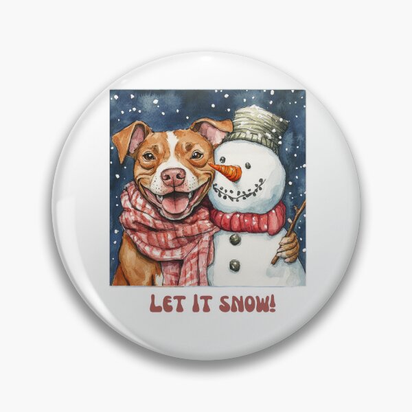 Item preview, Pitbull dog playing with snowman let it snow designed and sold by M1234s.