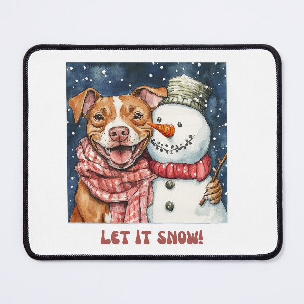 Item preview, Pitbull dog playing with snowman let it snow designed and sold by M1234s.