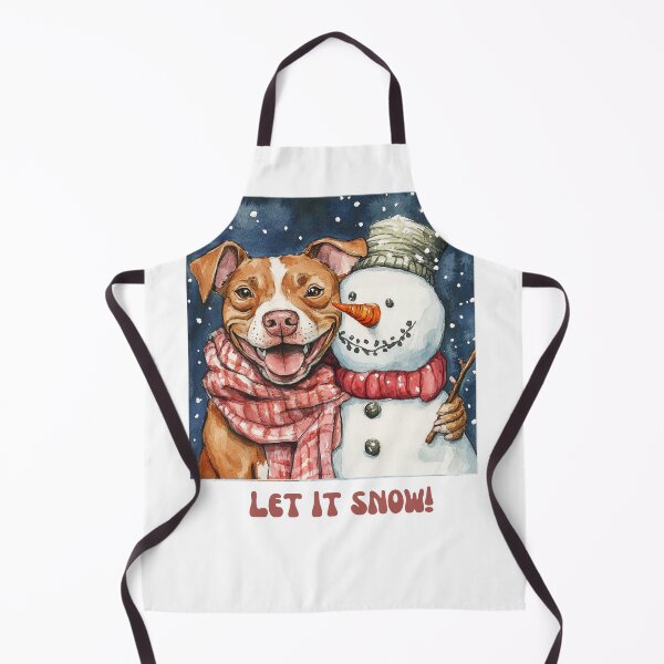 Item preview, Pitbull dog playing with snowman let it snow designed and sold by M1234s.