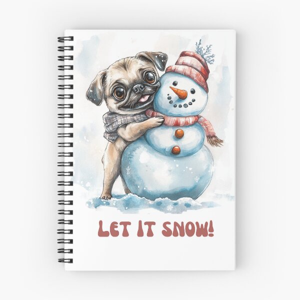 Item preview, Pug dog playing with snowman let it snow designed and sold by M1234s.
