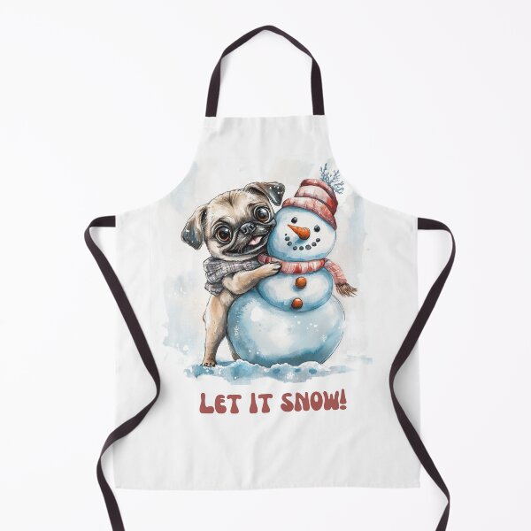 Item preview, Pug dog playing with snowman let it snow designed and sold by M1234s.