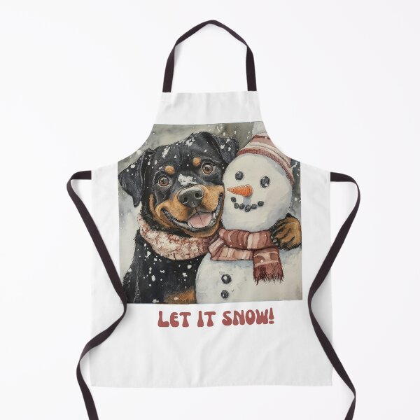 Item preview, Rottweiler dog playing with snowman let it snow designed and sold by M1234s.