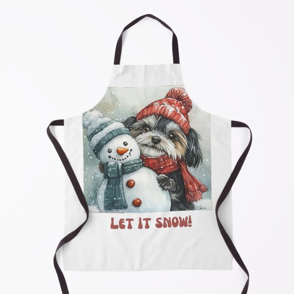 Item preview, Shitzu dog playing with snowman let it snow designed and sold by M1234s.