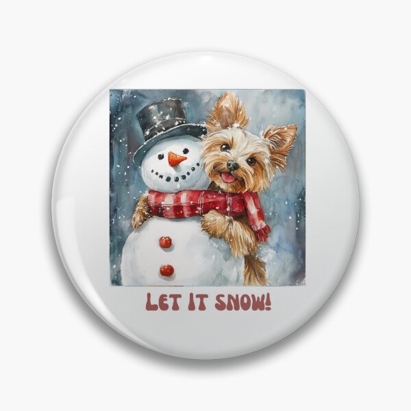 Item preview, Yorkie dog playing with snowman let it snow designed and sold by M1234s.