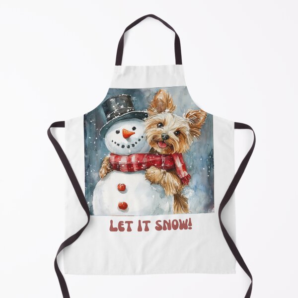 Item preview, Yorkie dog playing with snowman let it snow designed and sold by M1234s.