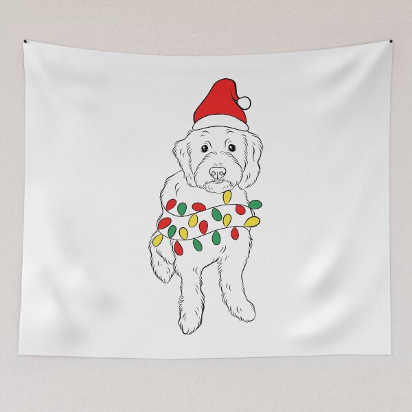 Item preview, Christmas Doodle Dog Simple Line Art designed and sold by Magnolia Valley Art.