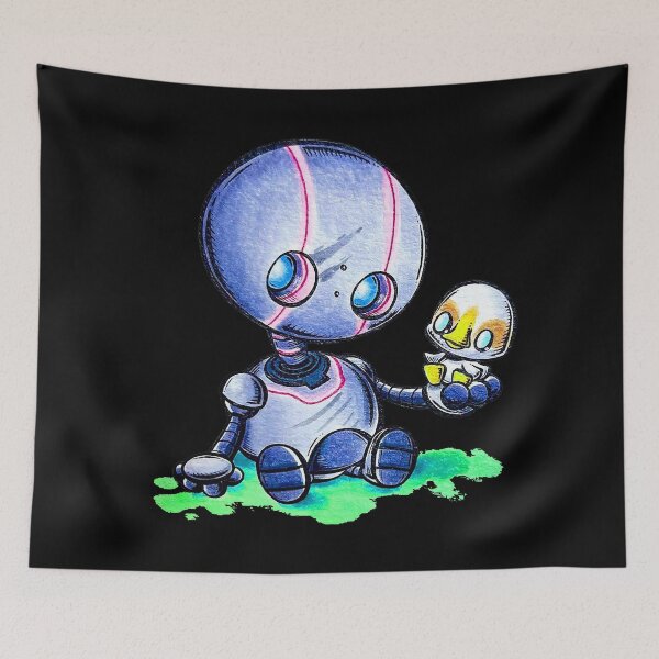Item preview, the mother robot and baby duck designed and sold by diannamante.
