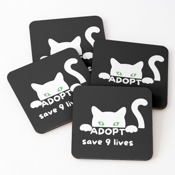 Item preview, Adopt - Save 9 Lives - white designed and sold by VasInd.