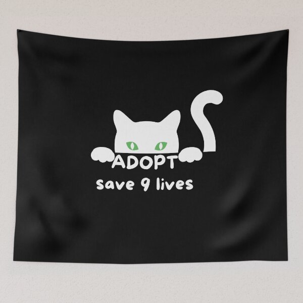 Item preview, Adopt - Save 9 Lives - white designed and sold by VasInd.
