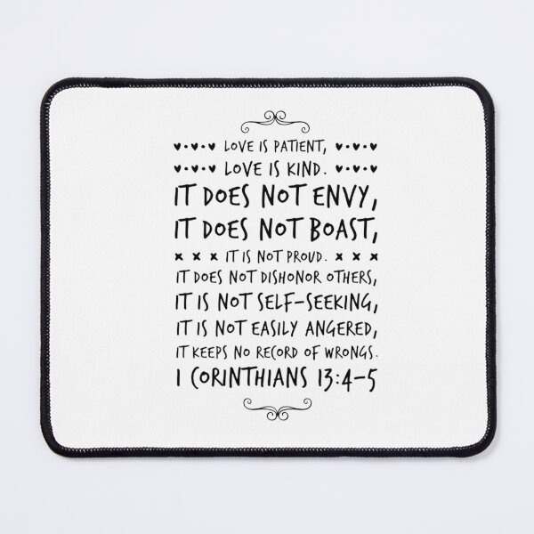 Item preview, 1 Corinthians 13:4-5 Christian Bible Verse Typography designed and sold by Our Bible Journey.