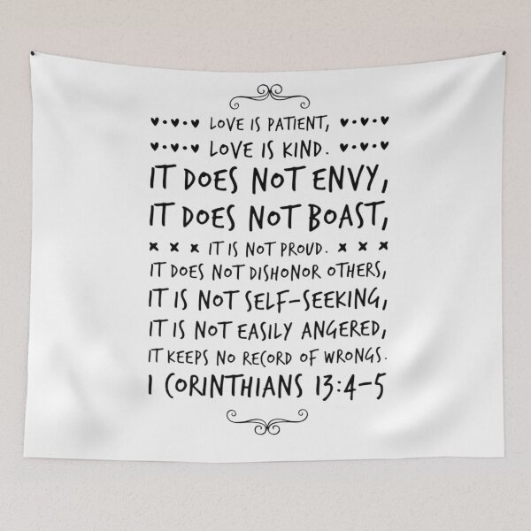 Item preview, 1 Corinthians 13:4-5 Christian Bible Verse Typography designed and sold by Our Bible Journey.