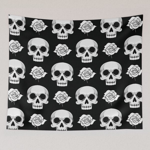 Item preview, skull and rose pattern designed and sold by EccentricsByE.