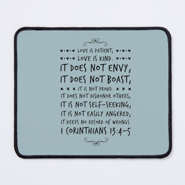 Item preview, Corinthians 13:4-5 Christian Bible Verse Typography designed and sold by Our Bible Journey.