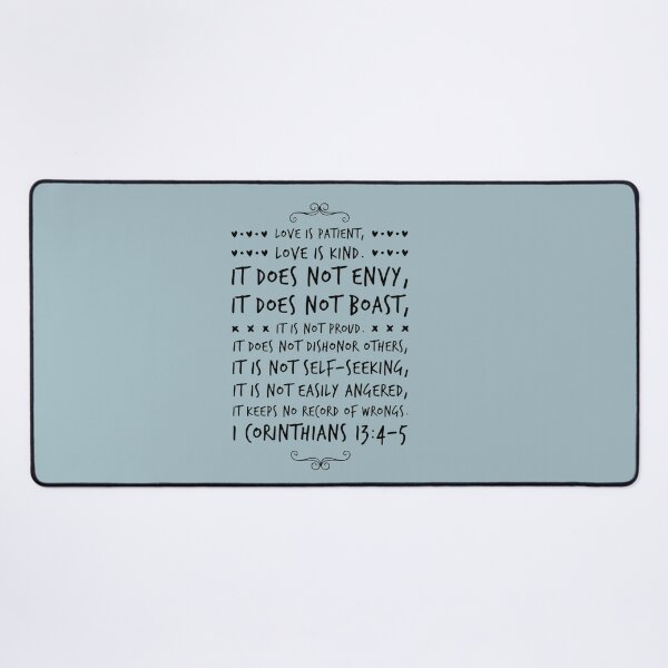 Item preview, Corinthians 13:4-5 Christian Bible Verse Typography designed and sold by Our Bible Journey.