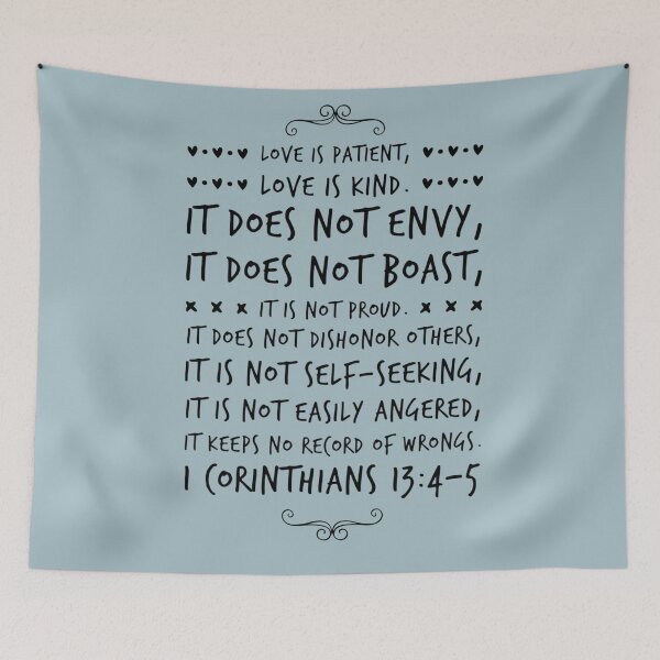 Item preview, Corinthians 13:4-5 Christian Bible Verse Typography designed and sold by Our Bible Journey.