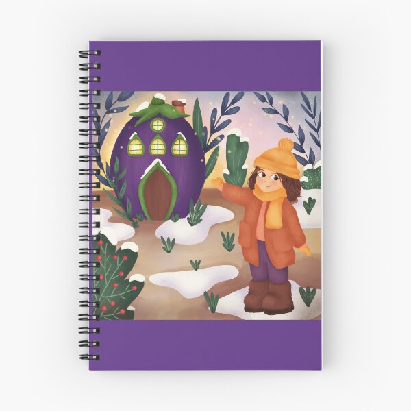 Artikelvorschau, Gemütliches Auberginenhäuschen im Winter entworfen und verkauft von AnnikaisDrawing.