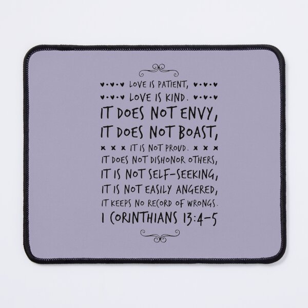 Item preview, Corinthians 13:4-5 Christian Bible Verse Typography designed and sold by Our Bible Journey.