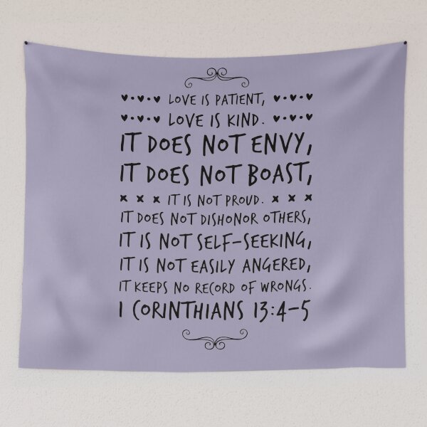 Item preview, Corinthians 13:4-5 Christian Bible Verse Typography designed and sold by Our Bible Journey.