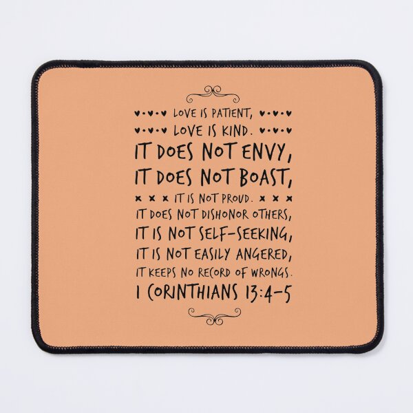 Item preview, Corinthians 13:4-5 Christian Bible Verse Typography designed and sold by Our Bible Journey.
