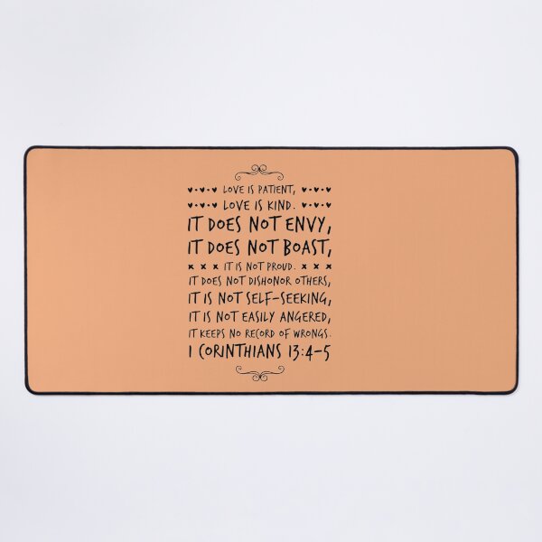 Item preview, Corinthians 13:4-5 Christian Bible Verse Typography designed and sold by Our Bible Journey.