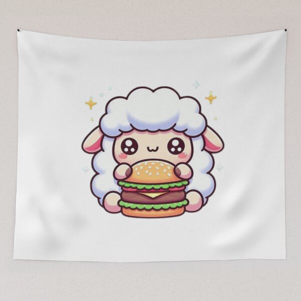 Item preview, sheep eating burger designed and sold by Eternalski.