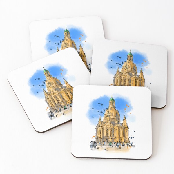 Item preview, Hand drawn illustration of Frauenkirche in Dresden – Germany skyline artwork designed and sold by Nadja Leutloff.