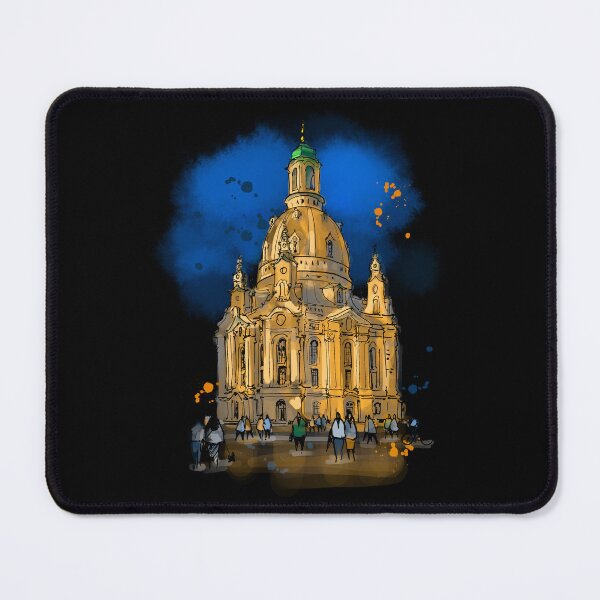 Item preview, Hand drawn illustration of Frauenkirche in Dresden – Germany skyline artwork designed and sold by Nadja Leutloff.