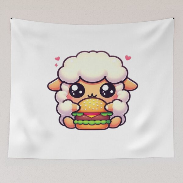 Item preview, sheep eating burger designed and sold by Eternalski.