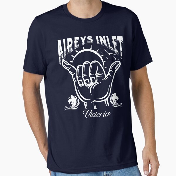 Vista previa del artículo con la obra «Aireys Inlet Victoria Australia Tabla de surf Shaka - Blanca», diseñado y vendido por SurfingLocales.