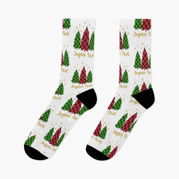 Item preview, Joyeux Noël French Holiday Phrase With Plaid Christmas Tree Pajama designed and sold by Bad Kitty Designz.