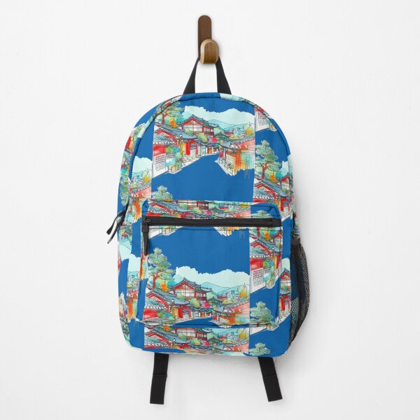 Item preview, Seoul Bukchon Hanok Village, South Korea - Beautiful 3D Illustration, designed and sold by PaintMeWorld.