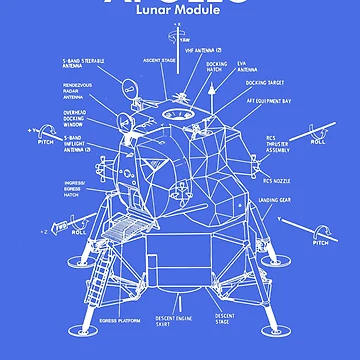 Artwork thumbnail, Apollo Lunar Module | Blueprint | by ComputeUnit