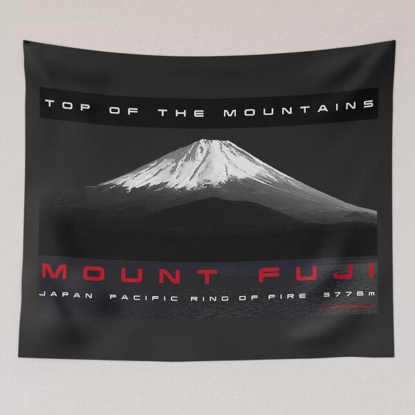 Item preview, mountain high peak Mount Fuji Fujiyama snow Japan Pacific white red blue sweatshirt transparent edition designed and sold by UnnecessaryLuck.