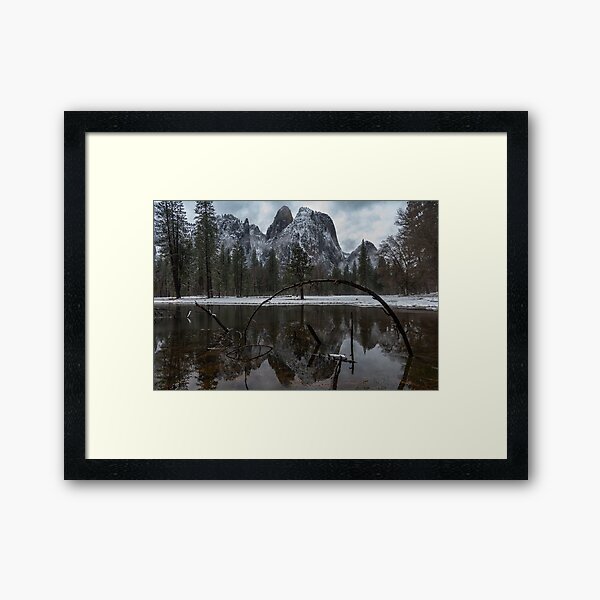 Yosemite Pond Reflection Winter Framed Art Print