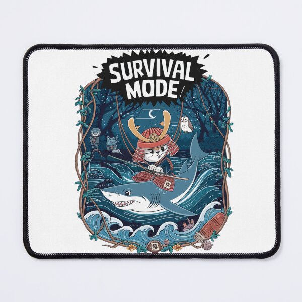 Item preview, Jungle Adventure Cat Shark, Survival Mode STICKER designed and sold by inkfluenceart.