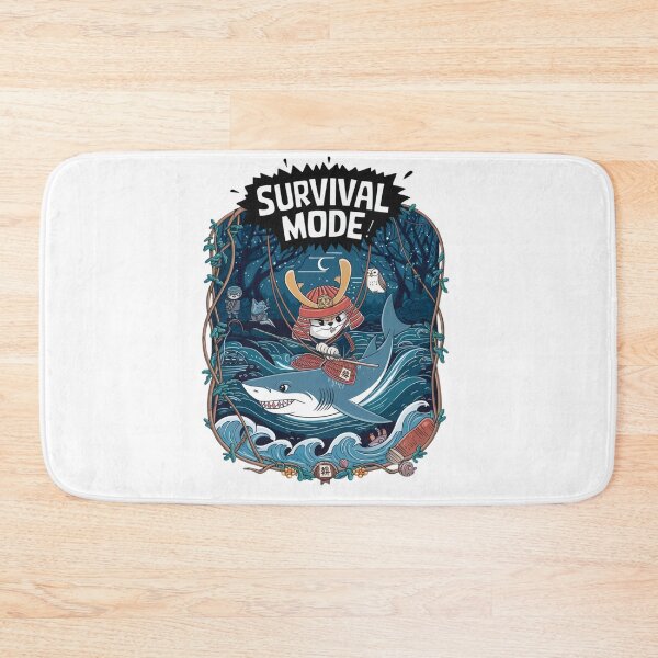 Item preview, Jungle Adventure Cat Shark, Survival Mode STICKER designed and sold by inkfluenceart.